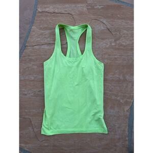 Lululemon Tech Tank Top size 6 Sleeveless Performance Neon Yellow Bauer MF